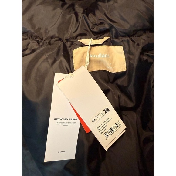 NWT Soulland Mens Oversized S M Beige Hooded Padded Ian Puffer Jacket - Picture 7 of 8